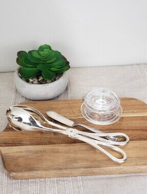 Vintage Silver Plated Scissor Salad Serving Tongs